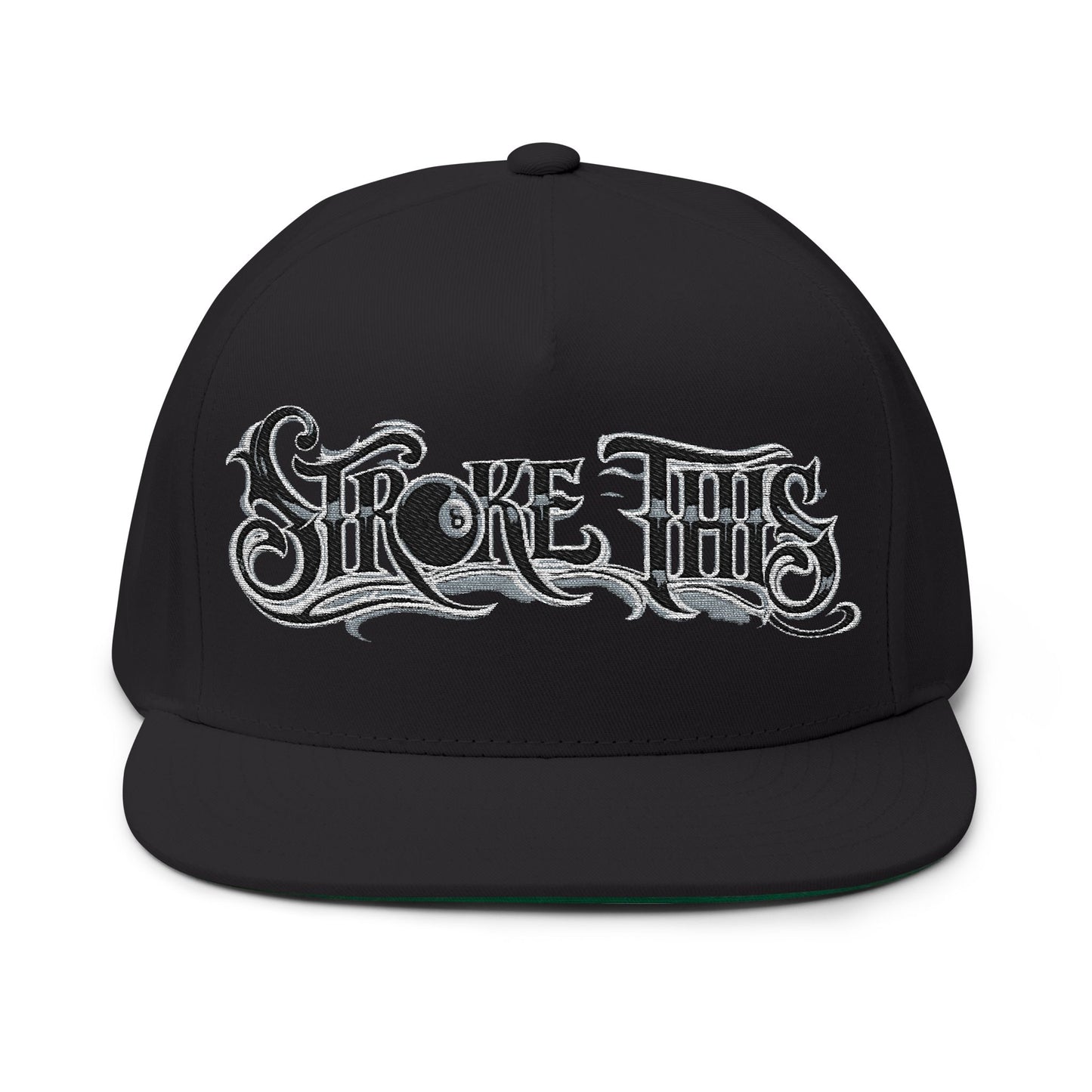 Embroidered 'Stroke This' Flat Bill Cap