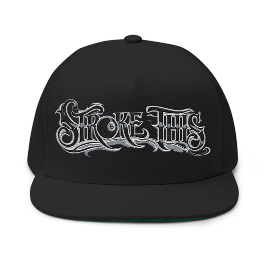 Embroidered 'Stroke This' Flat Bill Cap